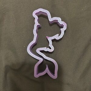 Purple little Mermaid Cookie Cutter 4in